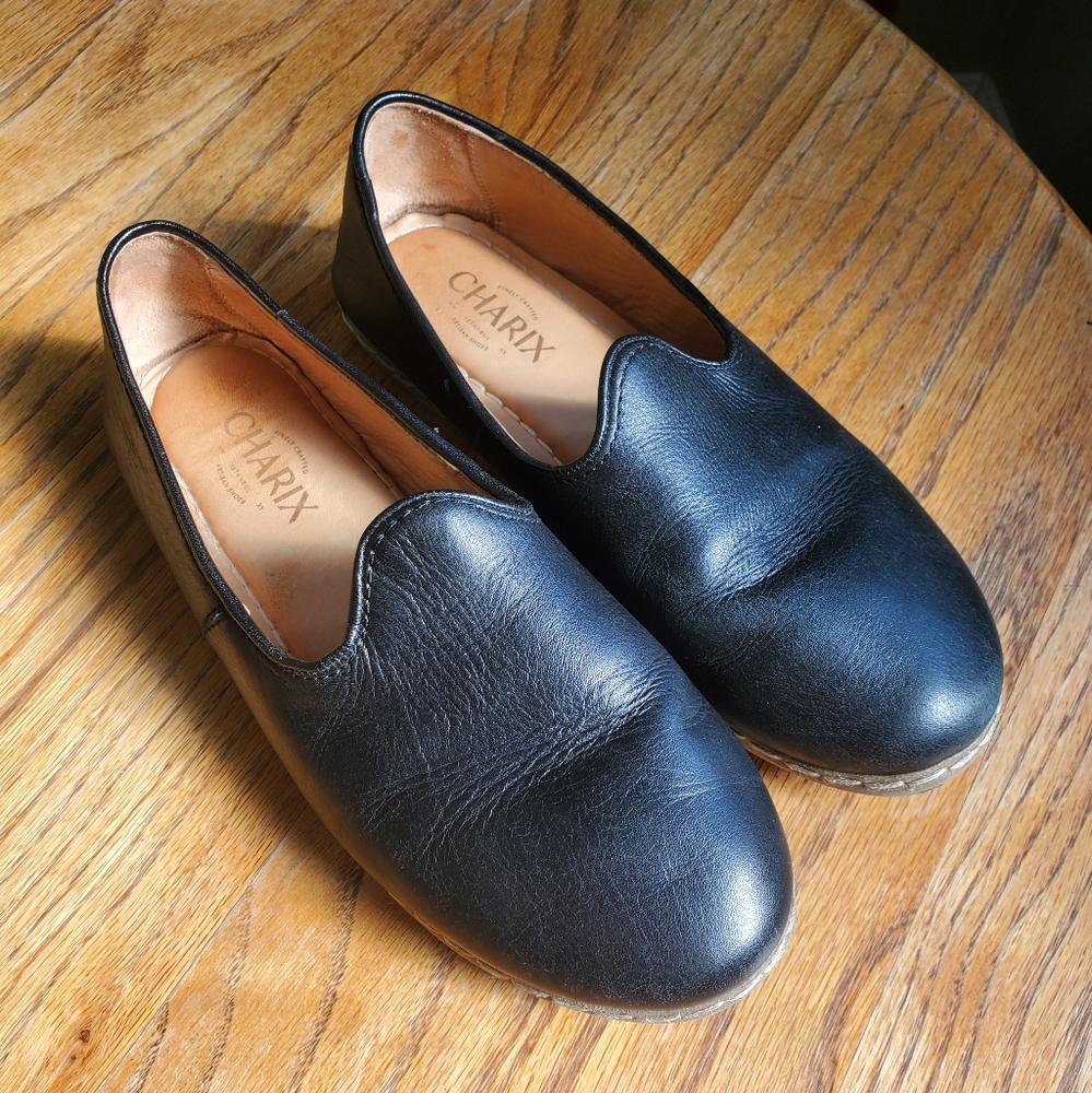 Charix Black Slip-On Shoes